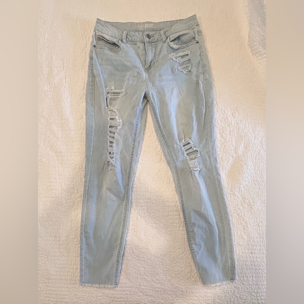 NOBO Blue Skinny Jeans Distressed